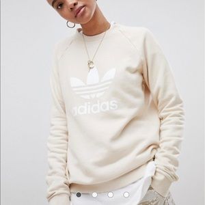 Adidas originals trefol crewneck sweatshirt in tan